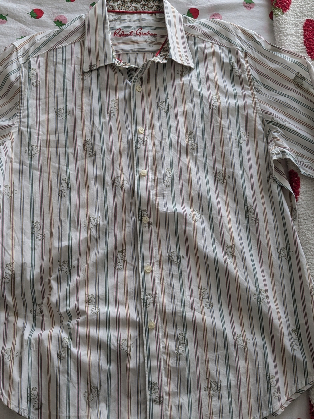 Robert Graham Monkey See men's striped dress shirt XL